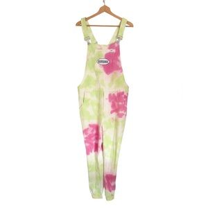 Swoveralls Beatbox Pink Lemonade Tie Dye Boho Hippie Unisex Overalls size L